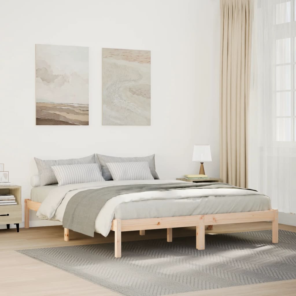 Extra Long Bedframe 140x210cm Solid Wood Pine