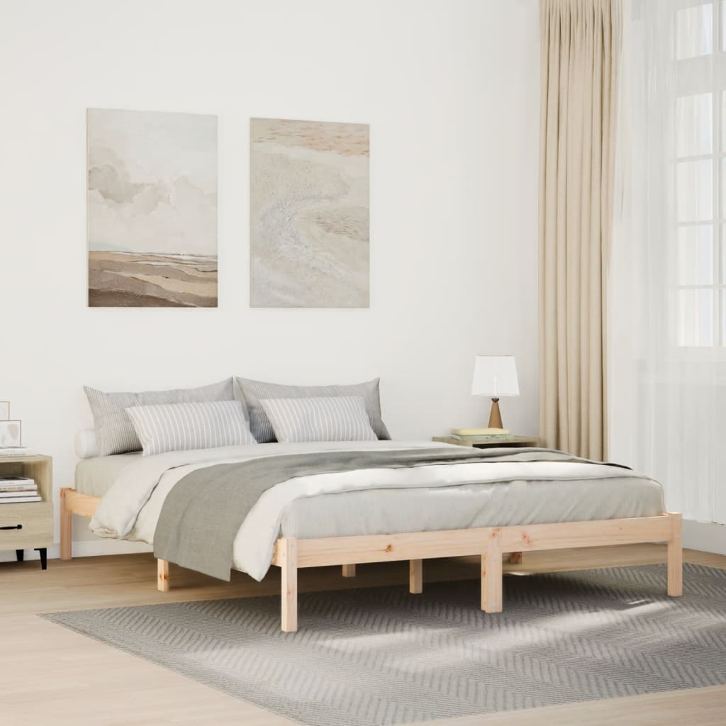Extra Long Bedframe 160x220cm Solid Wood Pine