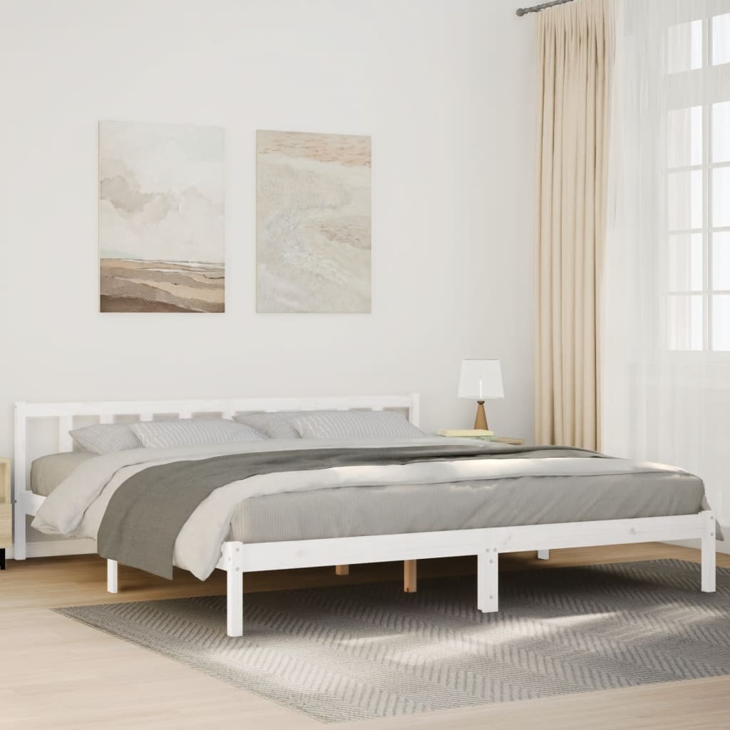 Extra Long Bedframe White 180x210cm Solid Wood Pine