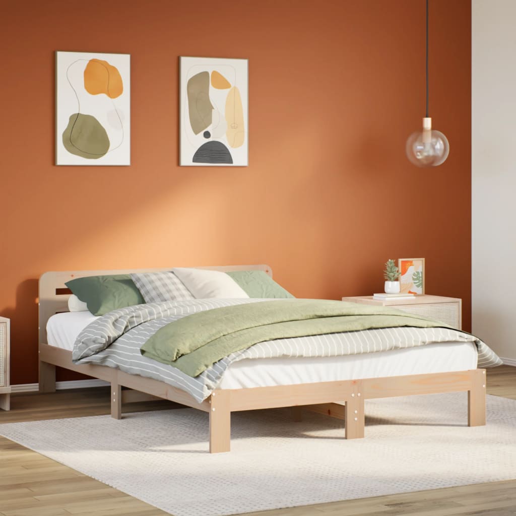 Bedframe 135x190cm Double Solid Wood Pine