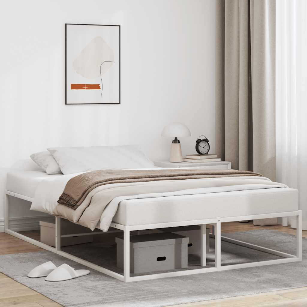 Bedframe White 120x200cm Metal