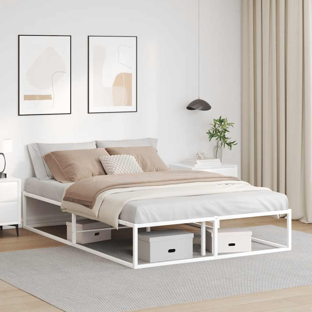 Bedframe White 140x200cm Metal