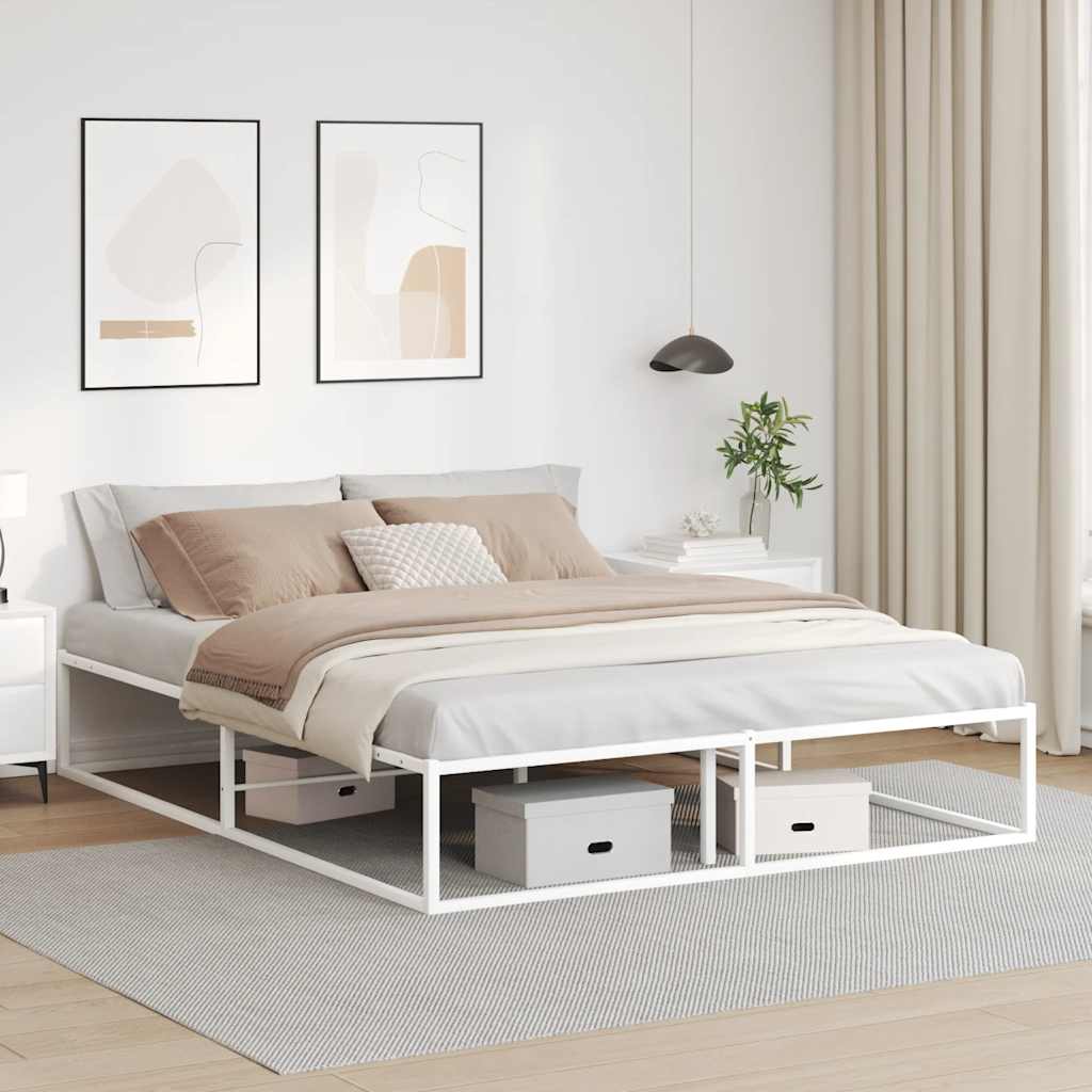 Bedframe White 160x200cm Metal