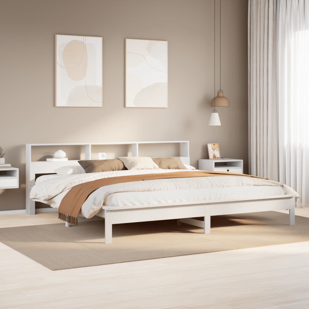 Bedframe White 180x200cm Super King Solid Wood Pine