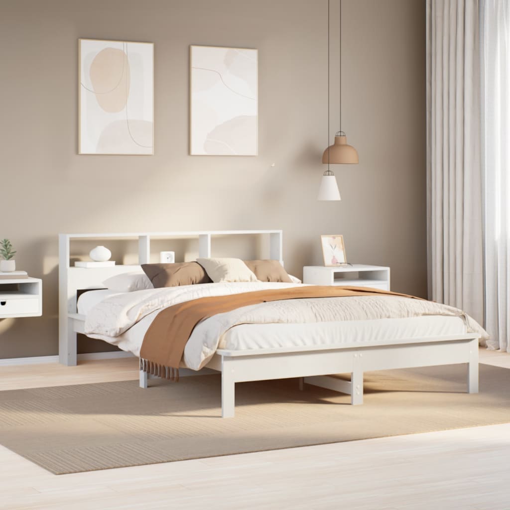 Bedframe White 140x200cm Solid Wood Pine