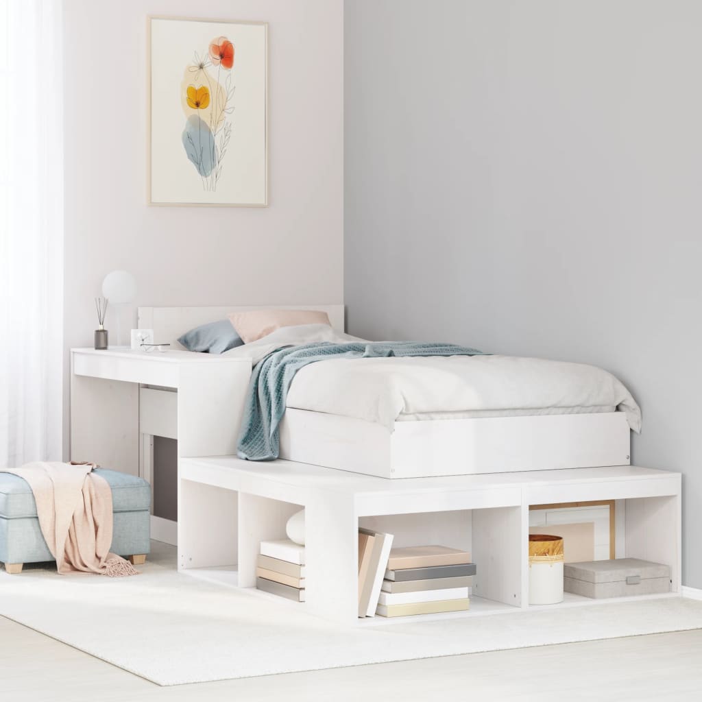 Bedframe White 75x190cm Small Single Solid Wood Pine