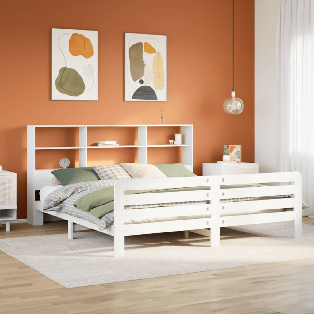 Bedframe White 180x200cm Super King Solid Wood Pine