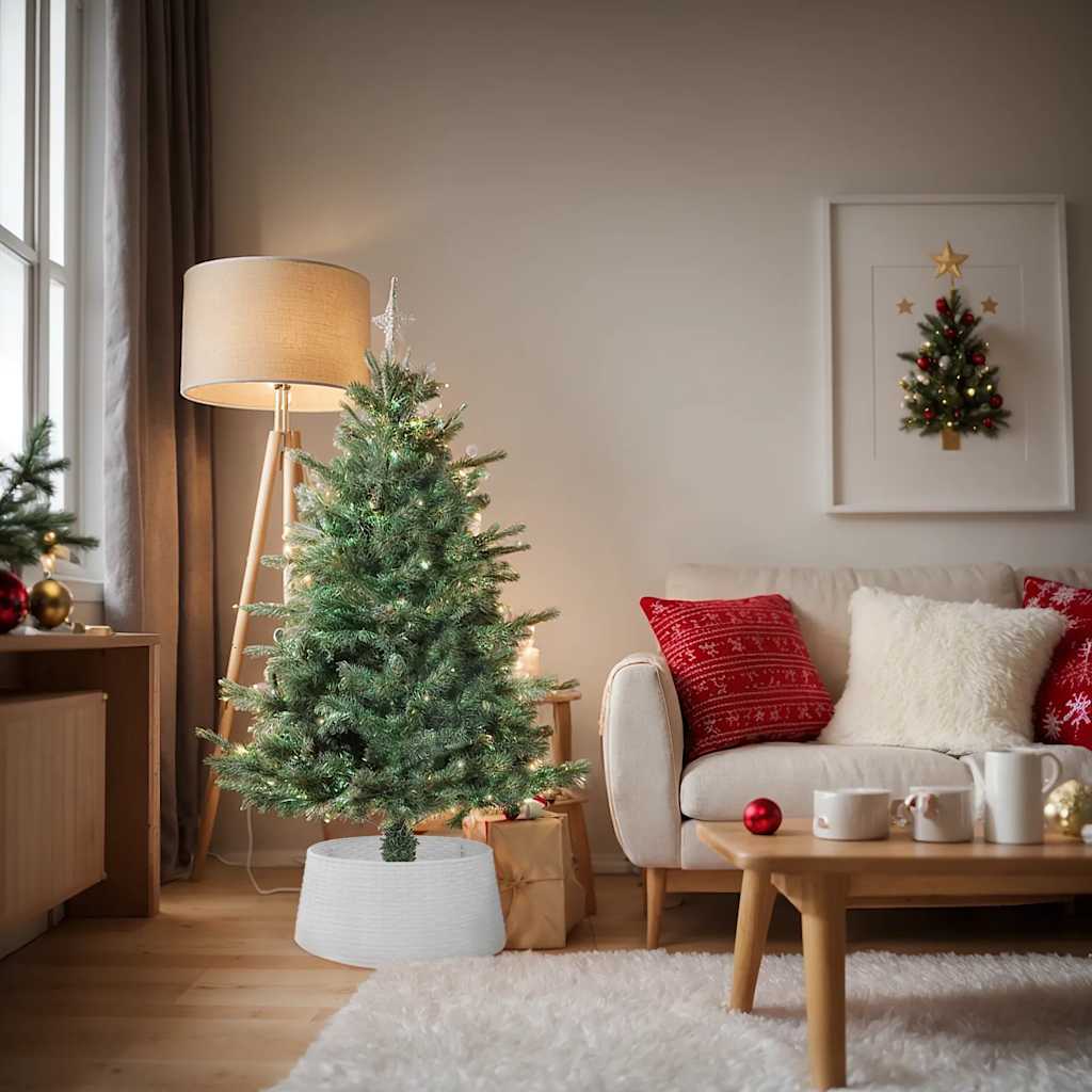 SNOELI Christmas Tree Skirt White Dia56x23 cm Plastic