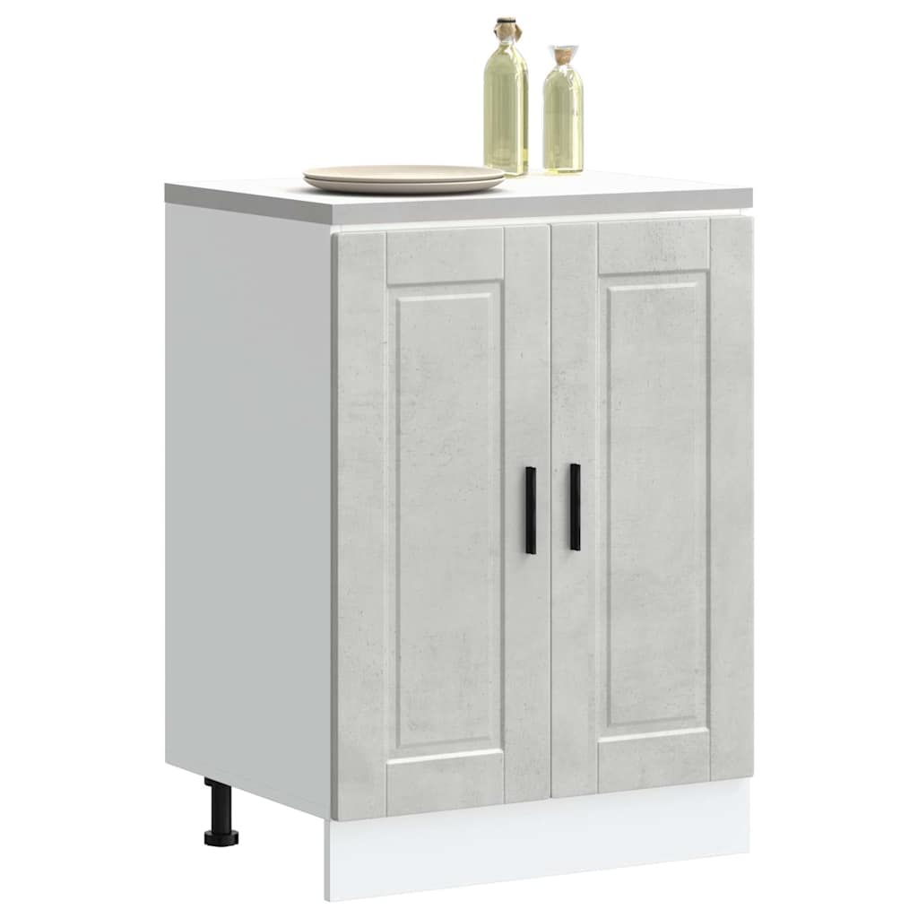 Kitchen Base Cabinet Porto Concrete Grey Engineered Wood