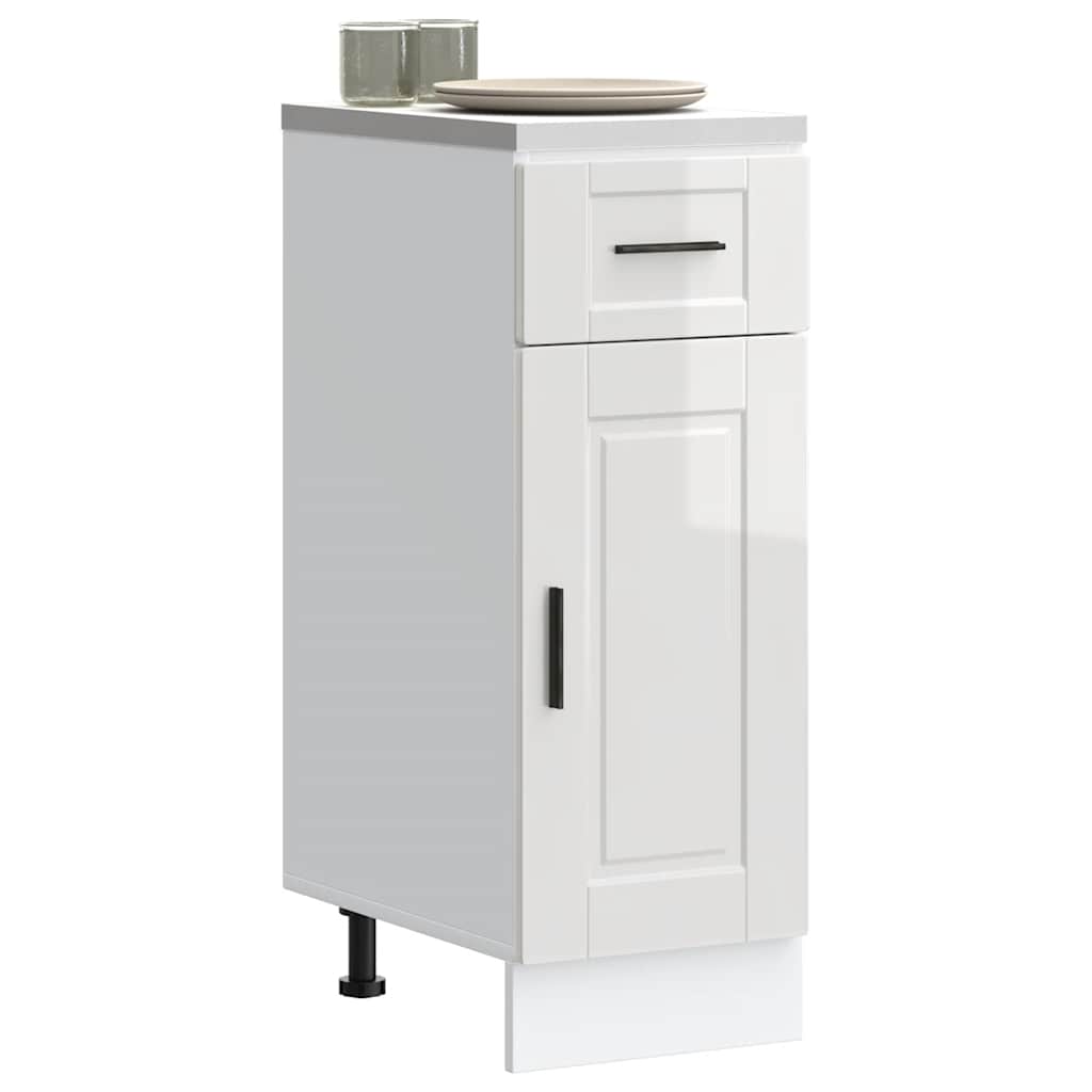 Kitchen Base Cabinet Porto High Gloss White Engineered Wood