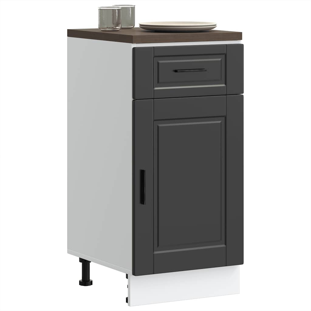 Kitchen Base Cabinet Porto Black Engineered Wood