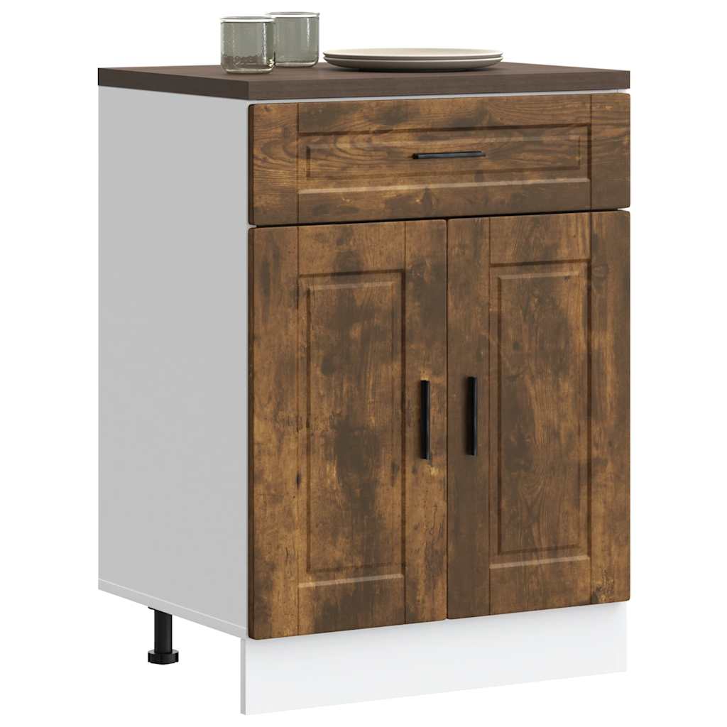 Kitchen Base Cabinet Porto Smoked Oak Engineered Wood