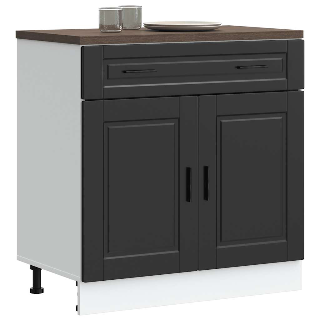 Kitchen Base Cabinet Porto Black Engineered Wood