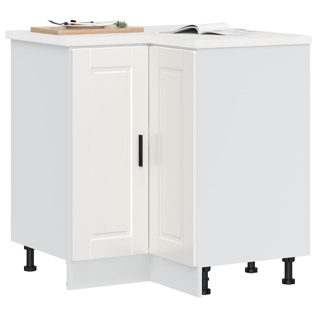 Kitchen Corner Base Cabinet Porto High Gloss White Engineered Wood