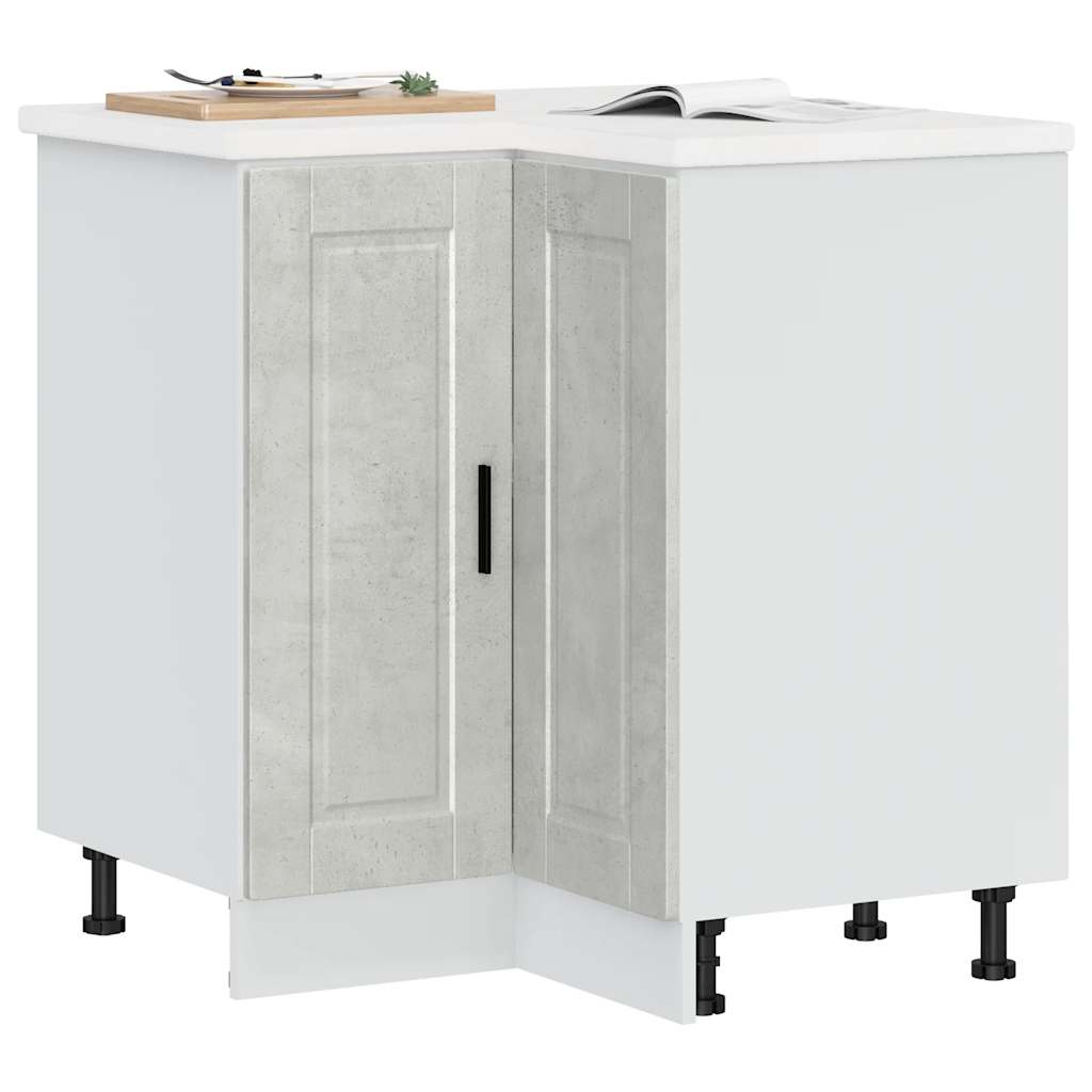 Kitchen Corner Base Cabinet Porto Concrete Grey Engineered Wood