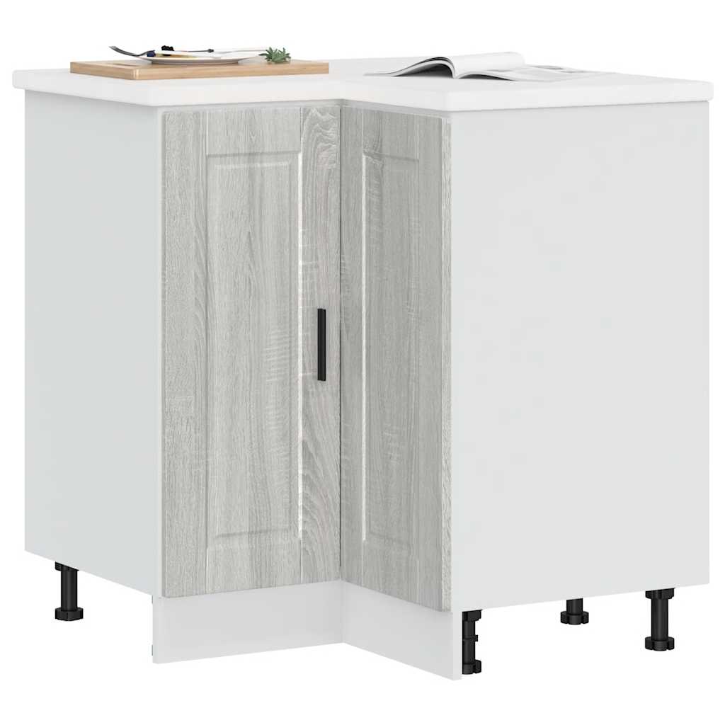 Kitchen Corner Base Cabinet Porto Grey Sonoma Engineered Wood