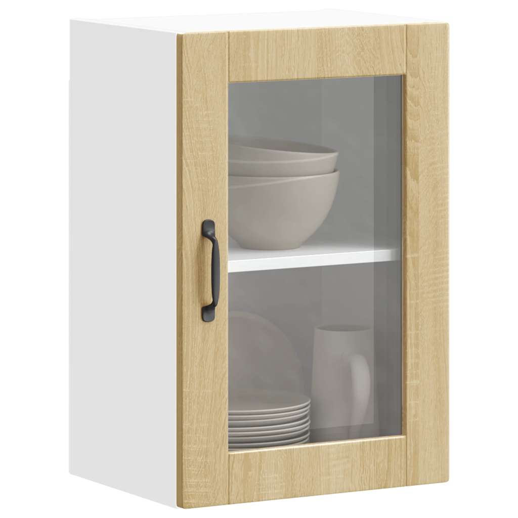 Kitchen Wall Cabinet with Glass Door Porto Sonoma Oak