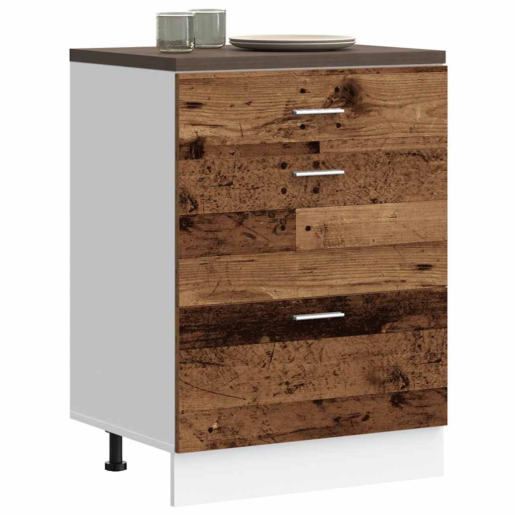 Kitchen Base Cabinet Lyon Old Wood Engineered Wood