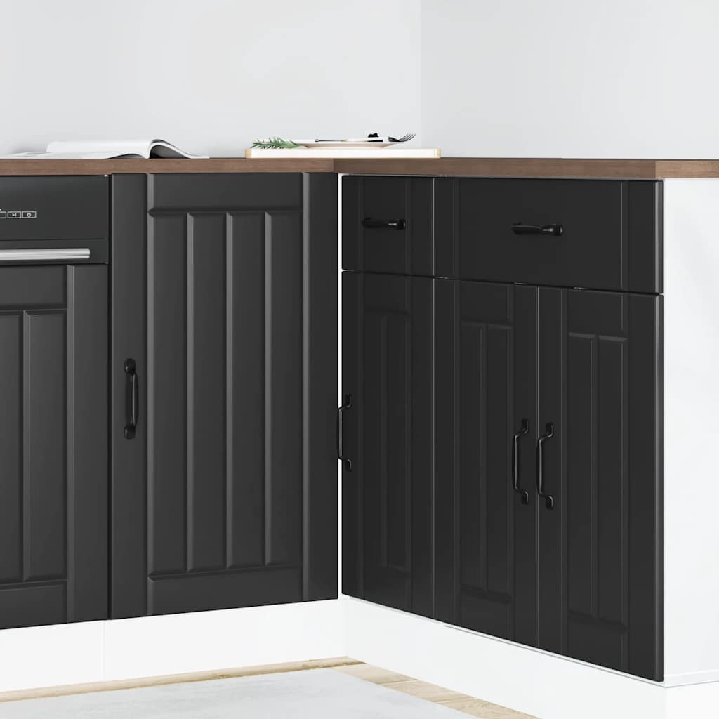 Kitchen Base Cabinet Lucca Black Engineered Wood