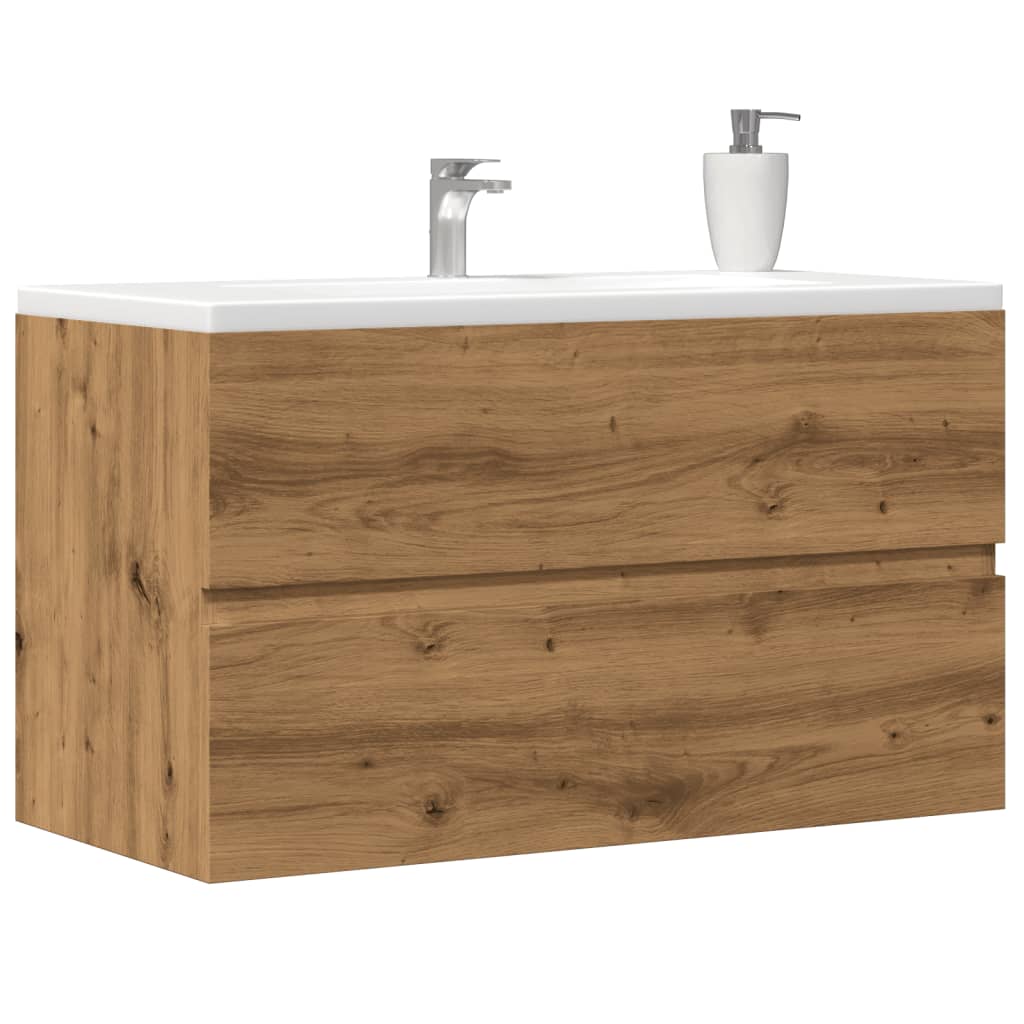 Sink Cabinet Artisian Oak 90x38.5x45 cm Engineered Wood