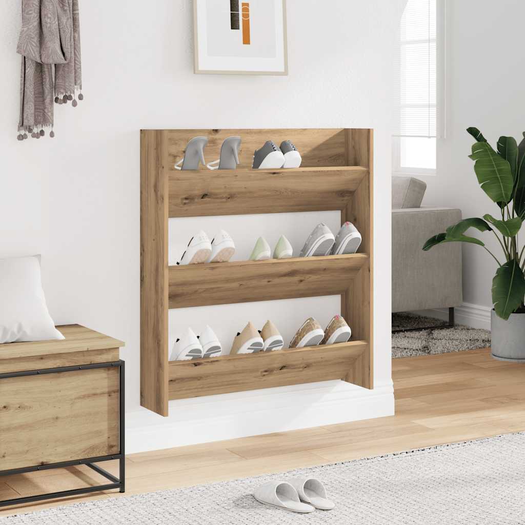 Medium Wall Shoe Cabinet Artisan Oak