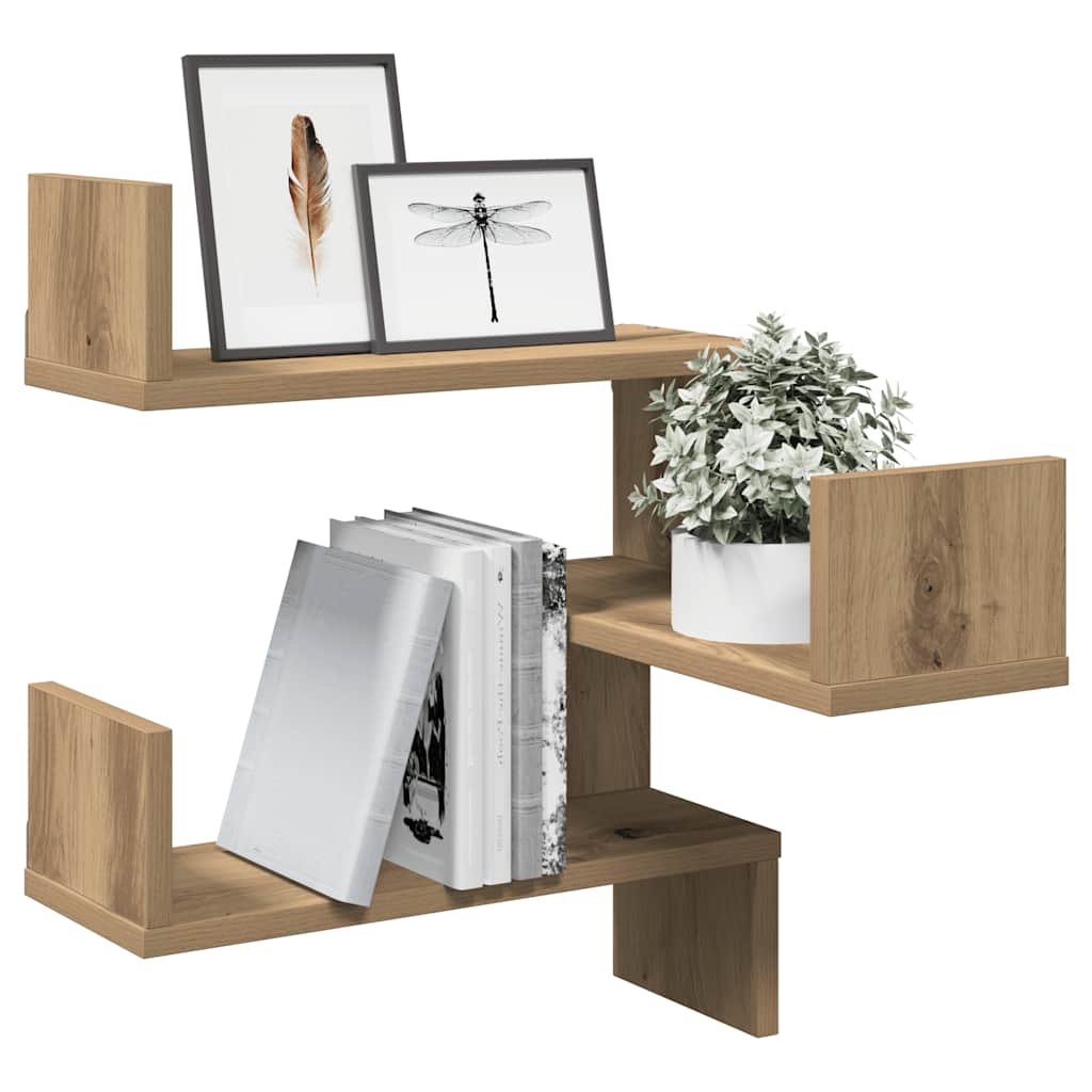 Wall Corner Shelves 2 Pieces Artisan Oak 40x40x49.5 cm Engineered Wood