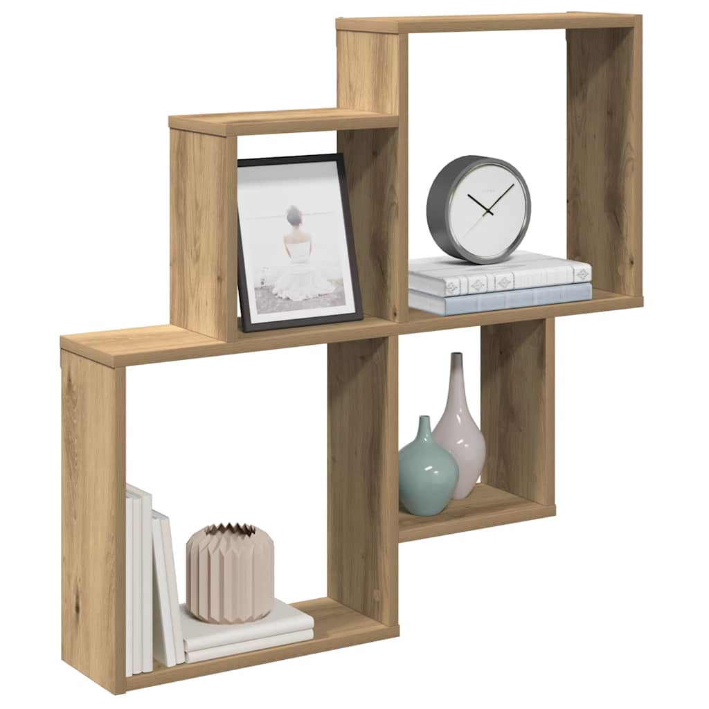 Wall Shelf Artisan Oak 80x15x78.5 cm Engineered Wood