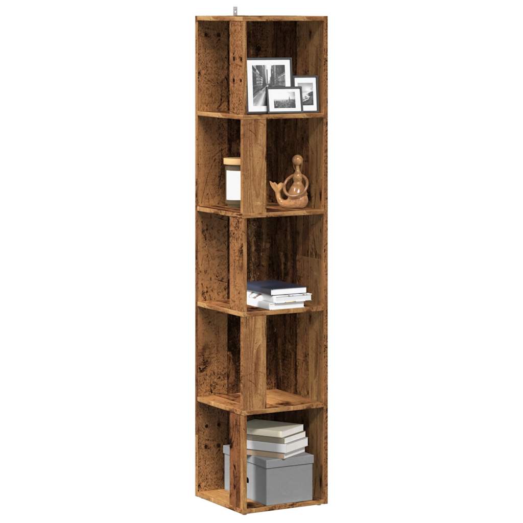 Corner Cabinet Old Wood 33x33x165 cm Engineered Wood