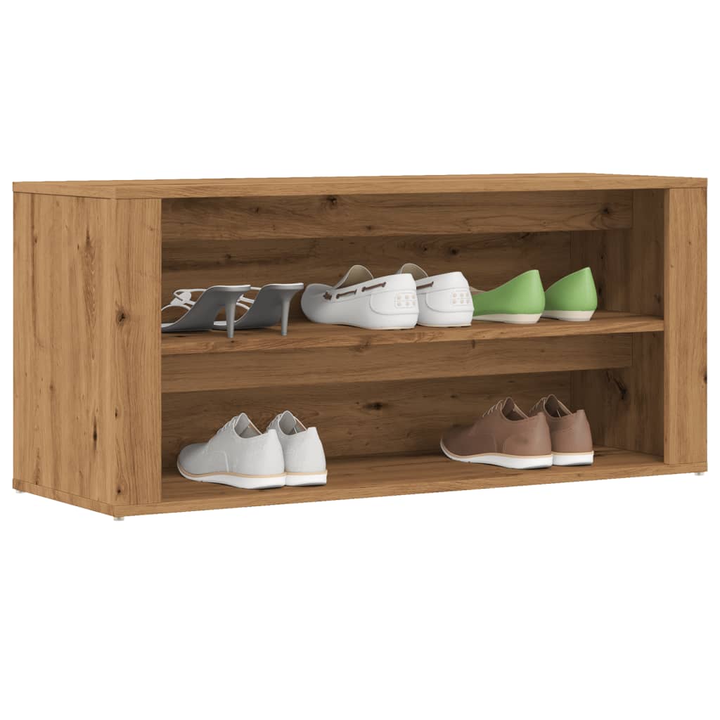 Shoe Bench Artisan Oak 100x35x45 cm Engineered Wood