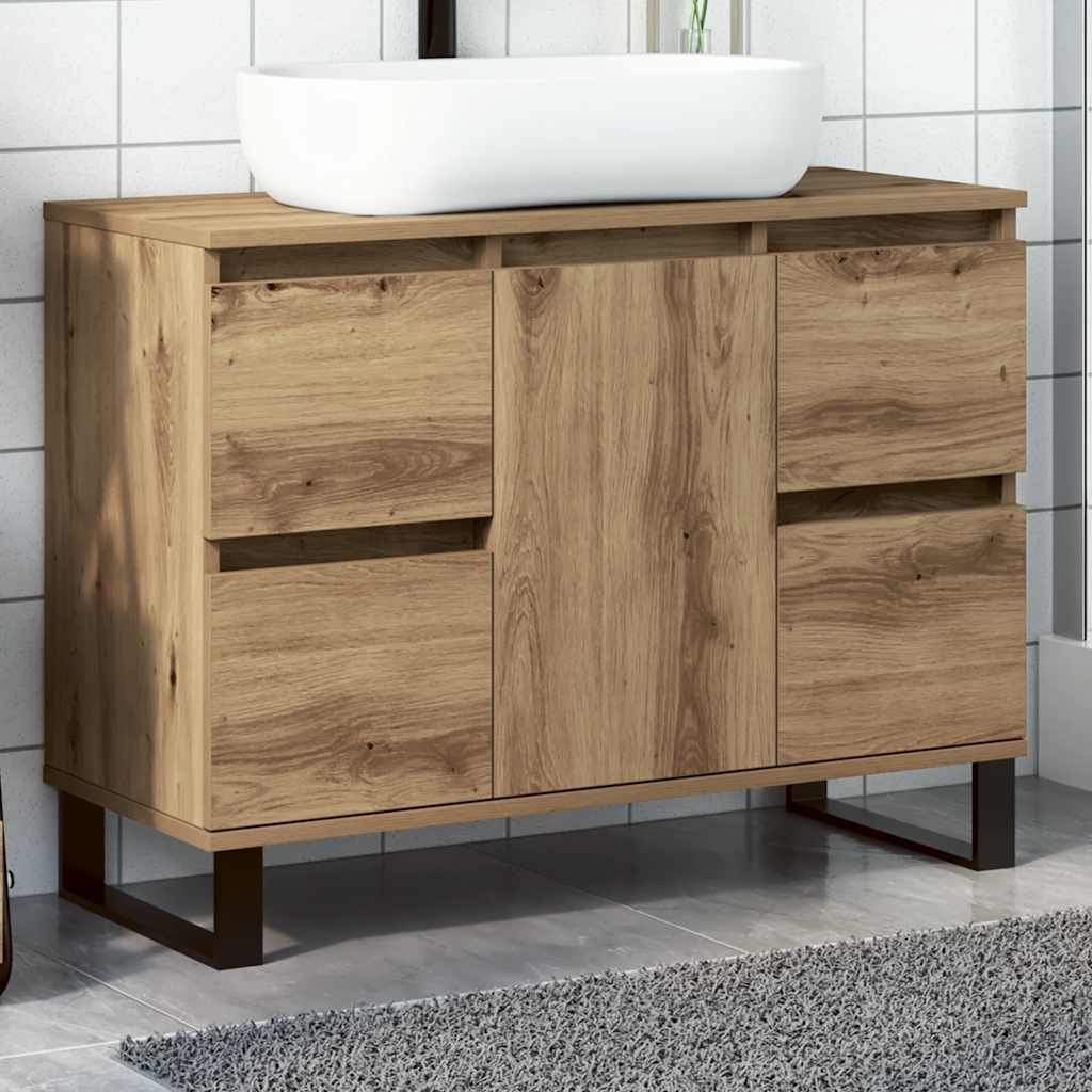 Bathroom Sink Cabinet Artisan Oak 80x33x60 cm Engineered Wood