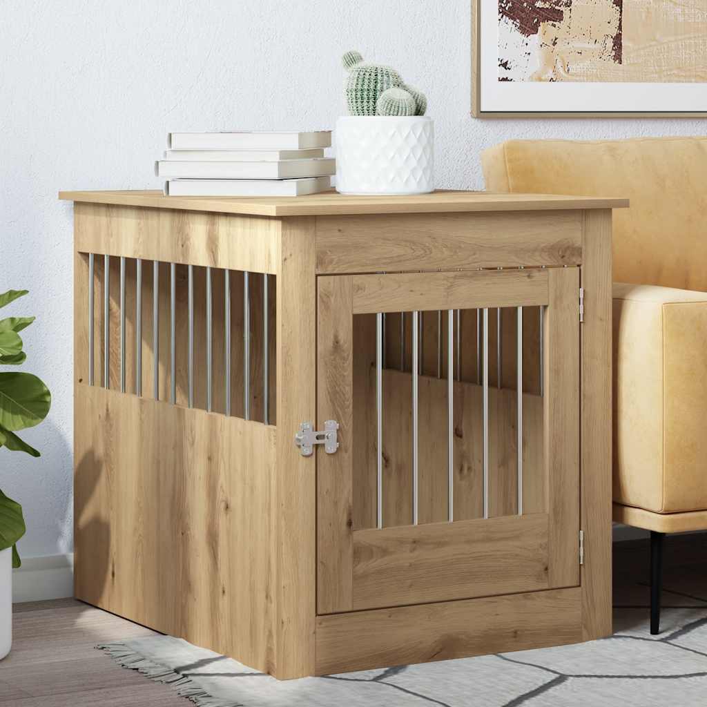 Dog Crate Furniture Artisan Oak 64.5x80x71 cm Engineered Wood