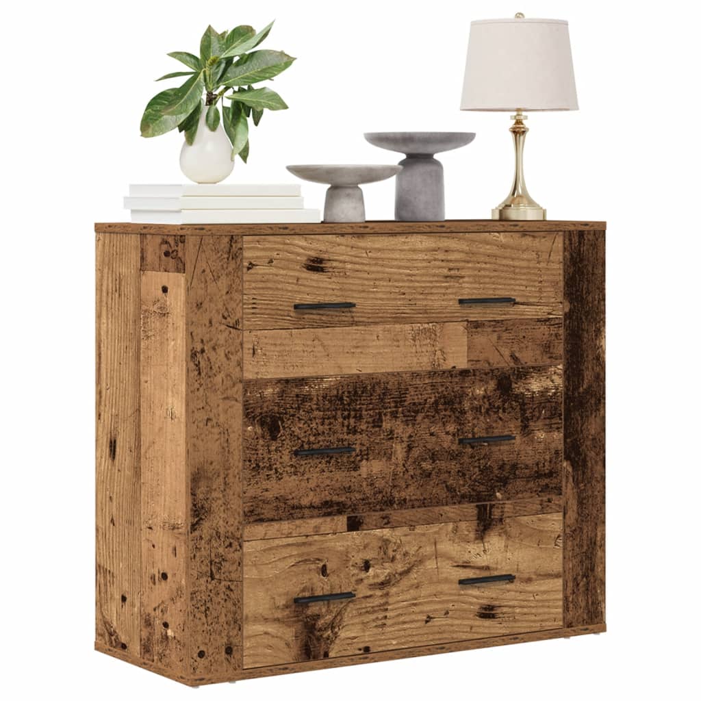 Sideboard Old Wood 80x33x70 cm Engineered Wood