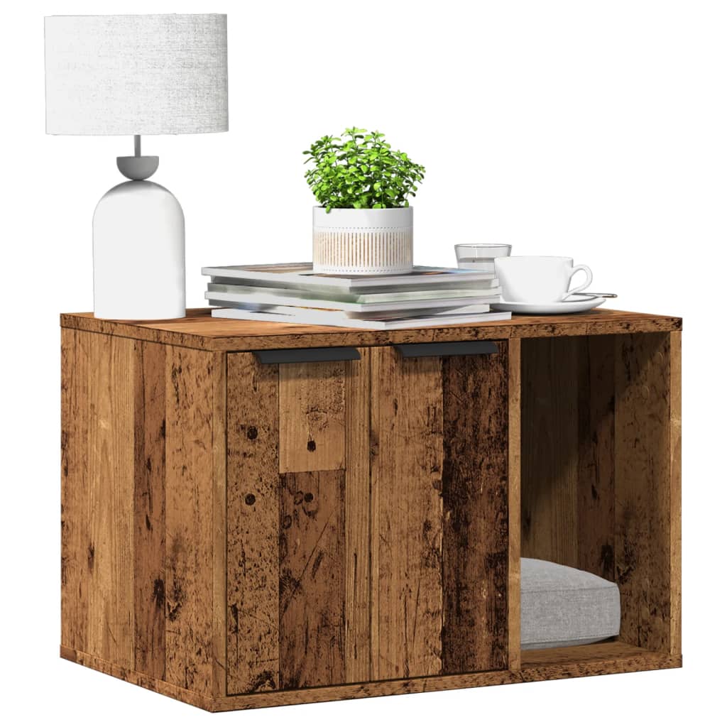 Cat Litter Box Enclosure Old Wood 60x40x40 cm Engineered Wood