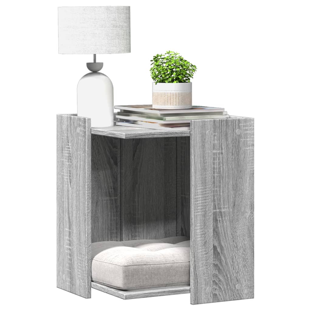 Cat Litter Box Enclosure Grey Sonoma 42x42x51 cm Engineered Wood
