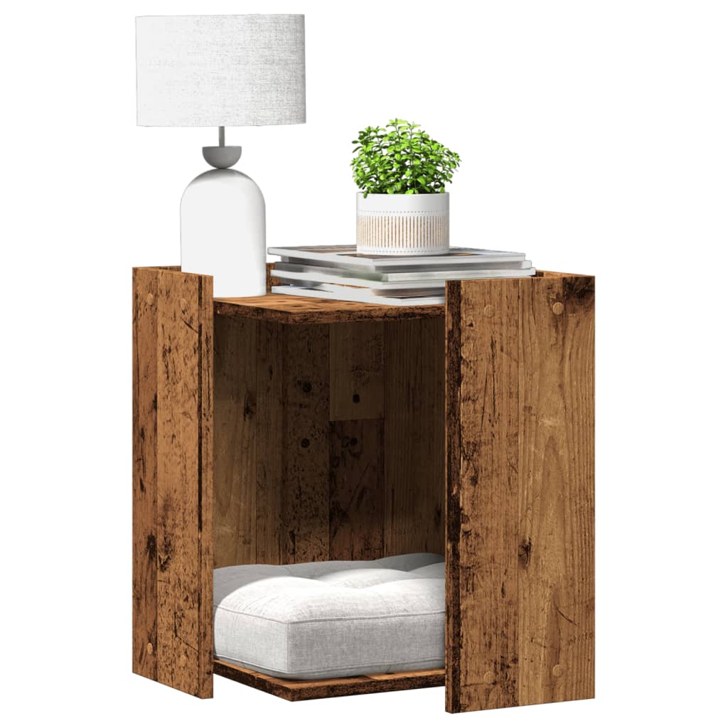 Cat Litter Box Enclosure Old Wood 42x42x51 cm Engineered Wood