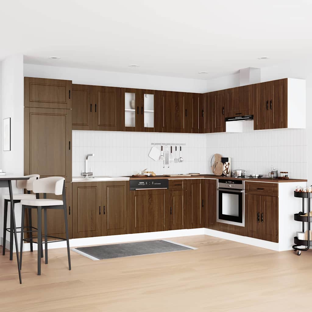 Sink Base Cabinet "Porto" with Sink Brown Oak 80x46x84,5 cm Engineered Wood