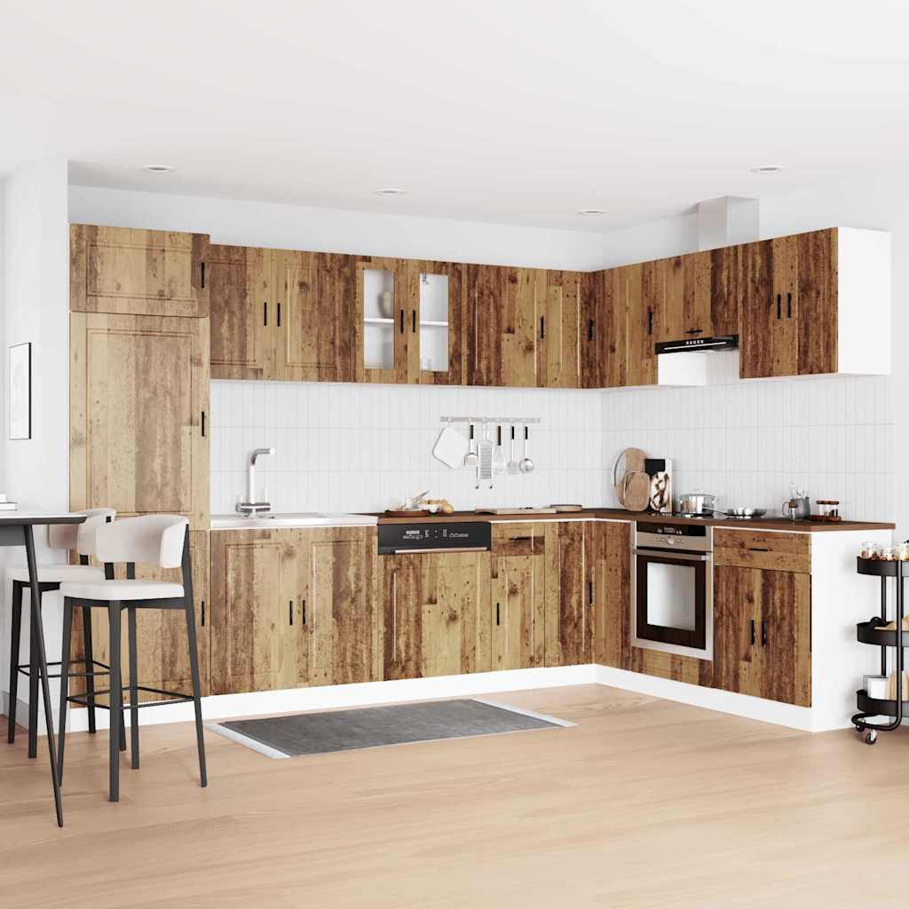 Sink Base Cabinet "Porto" with Sink Old Wood 80x46x84,5 cm Engineered Wood
