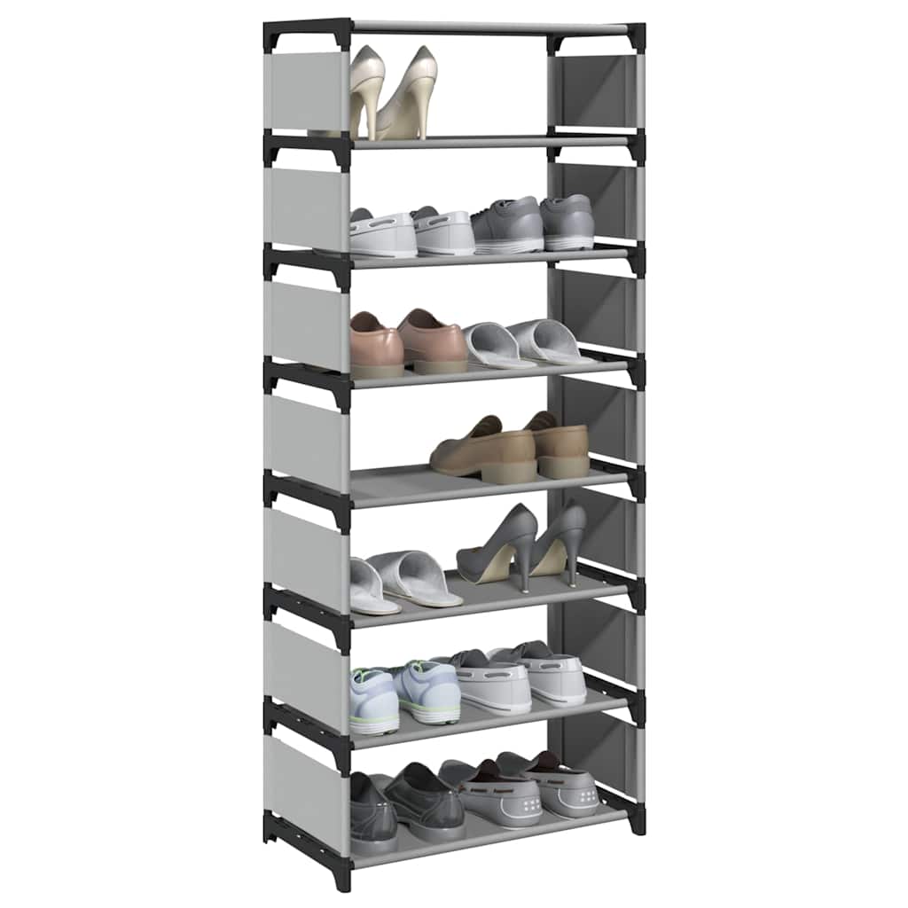 XAVIER Tall Shoe Rack 8-Tier Grey Non-woven Fabric