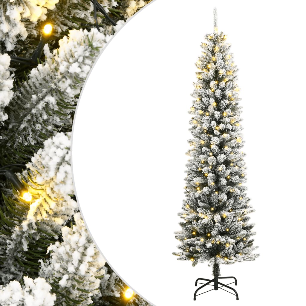 HOVERY Artificial Christmas Tree 300 LEDs and Flocked Snow 240 cm