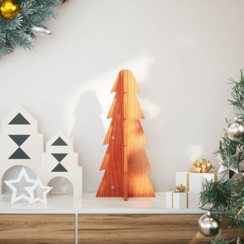 Elvan Wooden Christmas Tree for Decoration Wax Brown 49cm Solid Wood Pine