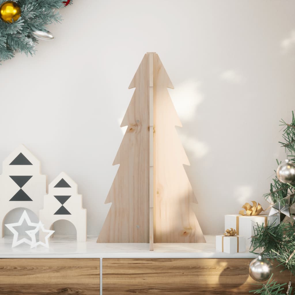 Elvan Wooden Christmas Tree for Decoration 69.5cm Solid Wood Pine