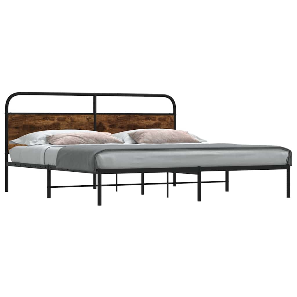 Metal Bedframe Smoked Oak 200x200cm