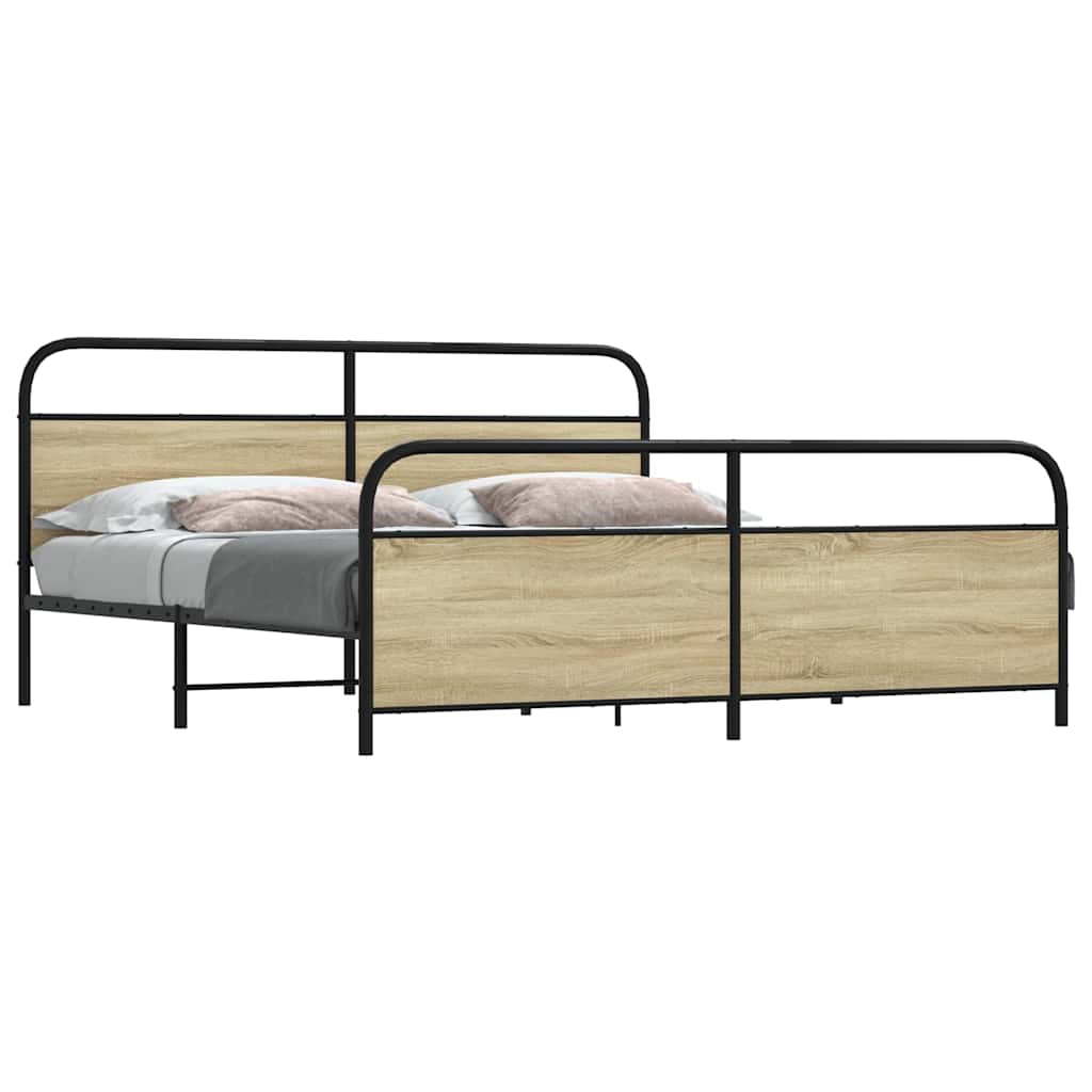 Metal Bedframe Sonoma Oak 193x203cm