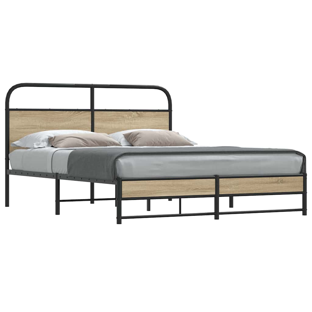 Metal Bedframe Smoked Oak 160x200cm