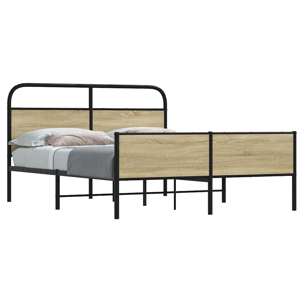 Metal Bedframe Sonoma Oak 160x200cm