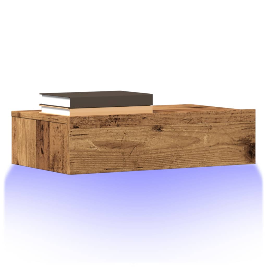 TV Cabinets with LED Lights 2 pcs Old Wood 60x35x15.5 cm