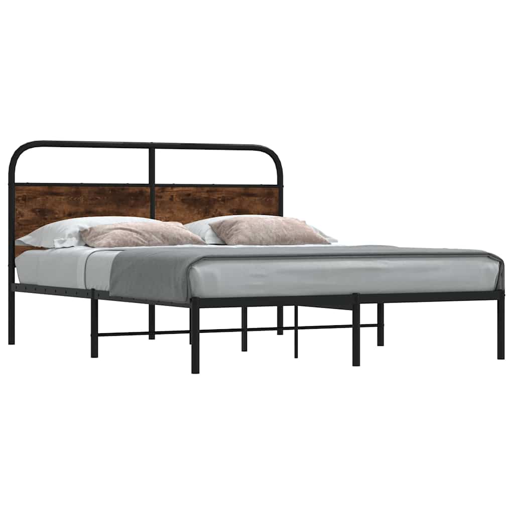 Bedframe 150x200cm King Size Smoked Oak Engineered Wood
