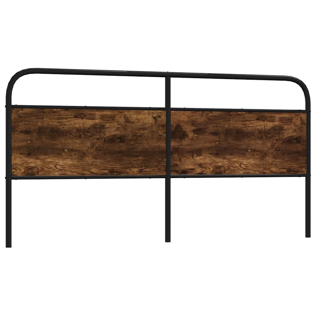 Headboard Smoked Oak 190 cm Steel and Engineered Wood