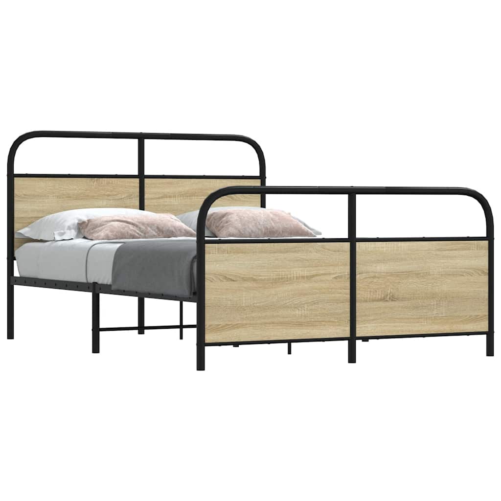 Bedframe 120x190cm Small Double Sonoma Oak Engineered Wood