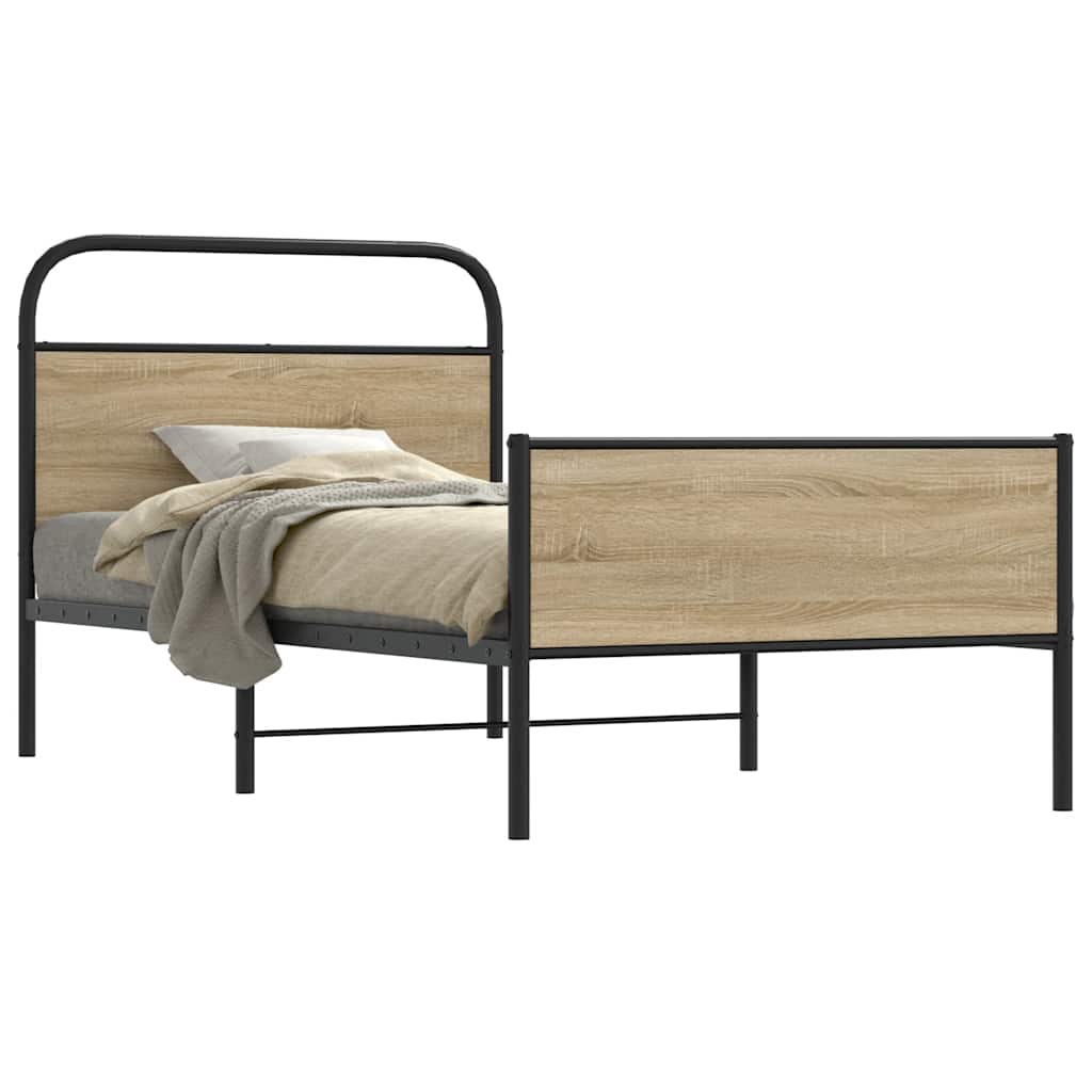 Bedframe 90x200cm Sonoma Oak Engineered Wood